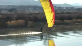 Red Bull Gulping Powered Paraglider Extreme Flat Top Paramotor Flying SUPERDELL Setting Records!