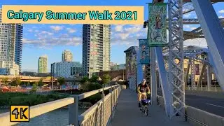 Calgary summer Walk on Friday evening in east village and downtown. #Calgary