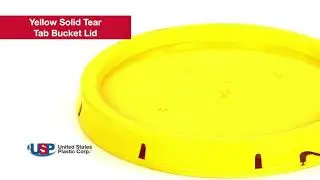 Yellow Solid Tear Tab Bucket Lid | U.S. Plastic Corporation&reg;
