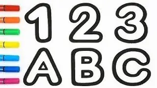 ABC&1234 numbers for kids|coloring abc and 123|howtowrite 123&abcd | how to draw abc&123# KuKuClass