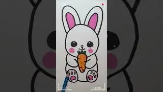 How to draw Rabbit  | Rabbit drawing painting coloring for kids easy #shorts