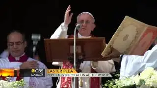Pope Francis urges peace at first Easter mass