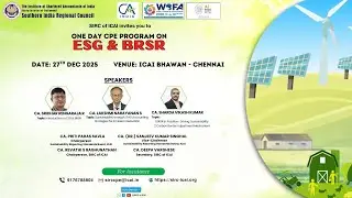 One Day CPE programme on ESG & BRSR | 27th DEC 2025 | SIRC of ICAI