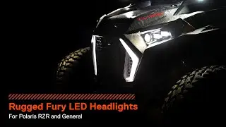 TRUE MODS Rugged Fury Design LED Headlights for Polaris RZR and General - Plug and Play & DOT Rated