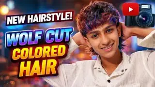 NEW HAIRSTYLE! 🔥 Wolf Cut + Colored Hair Transformation#wolfcut#newhaircut#mujjuvlogs_07 #vloglife 🎉