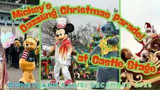 Standing at Castle Stage area Mickey's Dazzling Christmas Parade!  (15.55pm) Disneyland Paris Dec 25