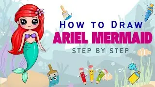 How to Draw a Cute Ariel Mermaid (Step-by-Step)