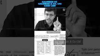 Saloman Vs Saloman & Co. Ltd Case Law #Shorts #CA #Laws