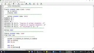 Resta en compilador(EMU8086) en lenguaje Ensamblador