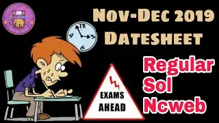 Delhi University Nov-Dec Exam Date sheet || Regular || Sol ||NCWEB ||CLUSTERcareer