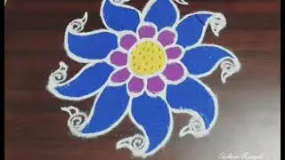Small and Simple Rangoli Kolam | New Rangoli 2026 | Peacock Design with Flower🌸🦚