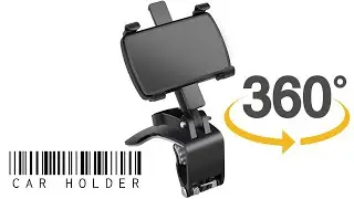 360-Degree Rotation Car Phone Holder With Dashboard Clip