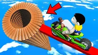 SHINCHAN AND FRANKLIN TRIED THE DEEPEST PIPE TUNNEL PARKOUR CHALLENGE GTA 5