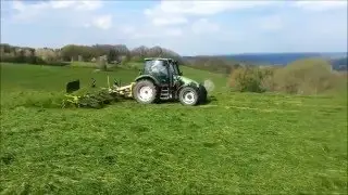 1 Schnitt 2016 Wenden mit Deutz Agrotron 105 und Claas Volto 900
