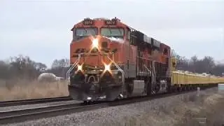 BNSF Rock train on the Barstow Sub plus BN Rock local December 3, 2019