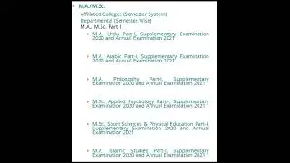 PU M.A Part 1 Part 2 annual 2021 Results Urdu .Islamyat .Declared How To Check.