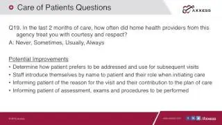 Axxess | HHCAHPS Questions: Q19 Treated with courtesy and respect