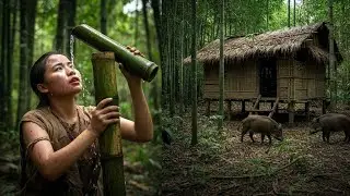 10 Days of Solo Survival in a Rainstorm | Building a Warm Forest Shelter and Setting Traps Alone