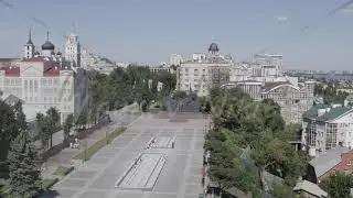 D-Log. Voronezh, Russia. Victory Square. Monument to the Liberators of Voronezh, Aerial View
