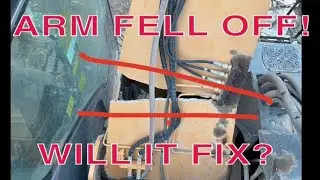 Main boom repair on a case 235 zero tail swing excavator