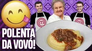 TESTANDO A RECEITA DE POLENTA COM CREME DE LEITE DA PALMIRINHA ONOFRE NO MASTERCHEF! | Virou Festa