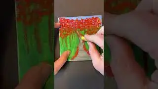 Mini canvas fall path! #shorts #art #drawing #painting #easy #relaxing #easydrawing #artandcraft