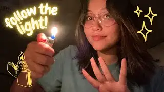 ASMR- Follow the lighter 🕯️+ flashlight 🔦(Dim lighting, soft whispering) 