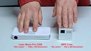 Projector Comparison: Laser Beam Pro C200 vs RIF6 Cube pico projector (Side by Side Review)
