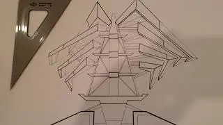 Kinetic Architecture Concept Drawing Copic Multiliner on Bristol  - Shape Memory Polymer