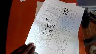 Inking a manga page