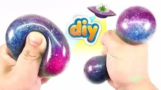 Making Galaxy Squishy Stress Ball | Satisfying Slime Video