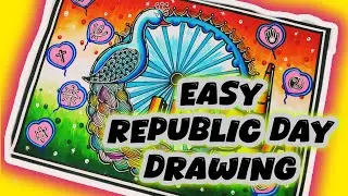 Republic Day Drawing Easy Steps / Republic Day Poster / How To Draw Republic Day Drawing