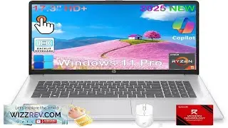 HP 17 Touchscreen Laptop Computer AMD Ryzen 5 7430U 17.3