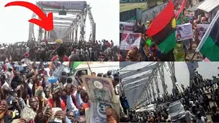 IPOB Family Members Shut Down Onitsha Headbridge & Demands The Immediate Release Of MNK