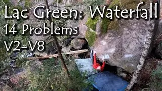 Lac Green (South): Waterfall area.