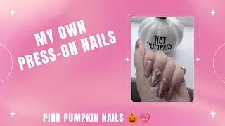 Pink Pumpkin 🎃💖 #affordable #pressonnailsforsale #naildesign #idomyownnails 