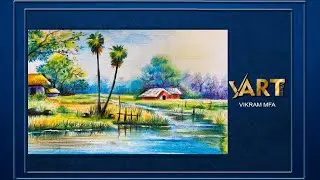 Nature Scenery Drawing with Colour Pencil