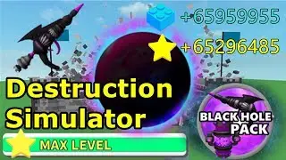 BLACK HOLE PACK 0 to MAX LEVEL - DESTRUCTION SIMULATOR (ROBLOX)