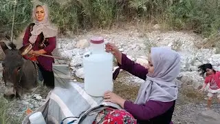 Handicrafts of water: the art of preparing water in a nomadic family in difficult ways 🏕🌳🏕