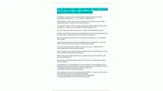 CALIFORNIA DMV WRITTEN TEST EXAM QUESTIONS AND ANSWERS94
