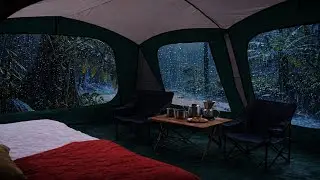 Heavy Rain Sounds on Camping Tent | ASMR for Deep Sleep