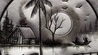 Easy Village Drawing Pencil Sketch And Size A5