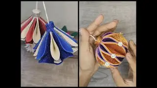 🌟 2  Beautiful Handmade Glitter Ornament | DIY Christmas Tree Decoration Craft 🎄
