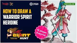 How to Draw Anime Characters &ndash; Warrior Spirit Heroine | The Giant Hunt | Anime Art Competition