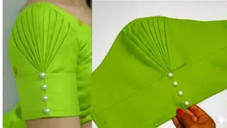 Simple and Stylish Pleated Sleeve Design | ब्लाउज स्लीव Cutting & Stitching Step-by-step 