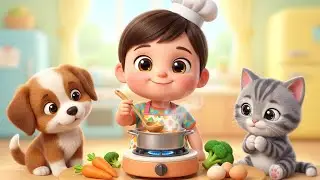 Bé Bo Tập Làm Đầu Bếp – Cả Nhà Chó Mèo Bu Lại Xem 👀🍲