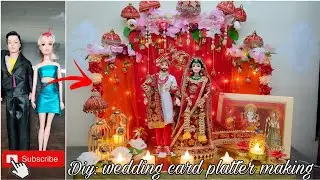 Diy : Indian wedding invitation card platter making .(wedding craft )wedding invitation card platter