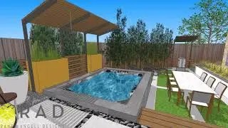 Glenhollow Estates Modern Backyard + Elegant Swim Spa