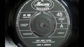 JAMES & JEREMIAH - They Won't Listen - MERCURY MF 880 - UK 1965 Psych Folk Dancer JERRY LANGLEY