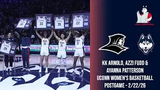 KK Arnold, Azzi Fudd, Ayanna Patterson : UConn women&rsquo;s basketball postgame (Providence) - 2/22/26